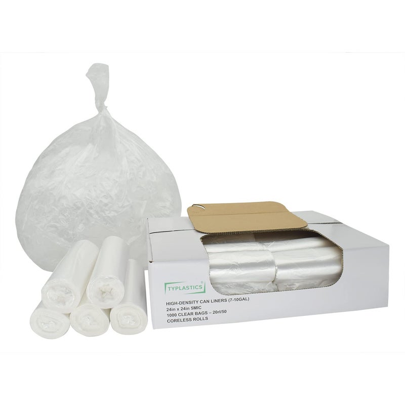 TYPLASTICS Trash Can Liner - Wholesale 1000 Count Garbage Bags on Perforated Roll 7-10 Gallon Multipurpose for Office Bathrooms Business Home Commercial and Industrial Needs 24" x 24" - Image 5